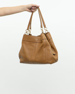 COACH x Tan Pebble Leather Lexi Purse