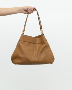 COACH x Tan Pebble Leather Lexi Purse