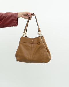 COACH x Tan Pebble Leather Lexi Purse