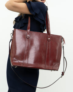 Vintage x Oversized Red Leather Bag