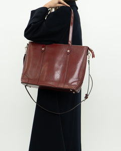 Vintage x Oversized Red Leather Bag