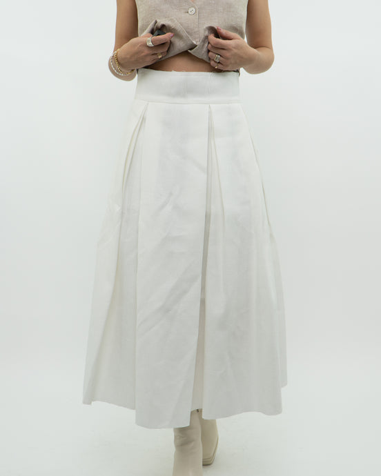 DAILYJUD SEOUL x White Linen Skirt (XS, S)