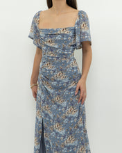 Load image into Gallery viewer, ASTR THE LABEL x Blue Ruffled Floral Dress (M)