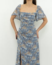 Load image into Gallery viewer, ASTR THE LABEL x Blue Ruffled Floral Dress (M)