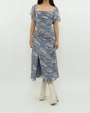 Load image into Gallery viewer, ASTR THE LABEL x Blue Ruffled Floral Dress (M)