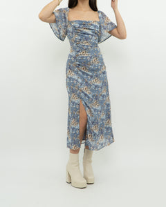 ASTR THE LABEL x Blue Ruffled Floral Dress (M)