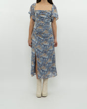 Load image into Gallery viewer, ASTR THE LABEL x Blue Ruffled Floral Dress (M)