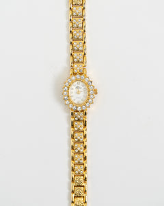 Vintage x LOLINA Gold-Plated Rhinestone Watch