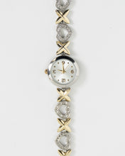 Load image into Gallery viewer, Vintage x Gold, Silver Rhinestone Heart Watch