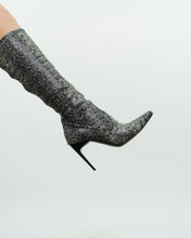 Load image into Gallery viewer, Vintage x Grey Snakeskin Sock Boots (6, 6.5)