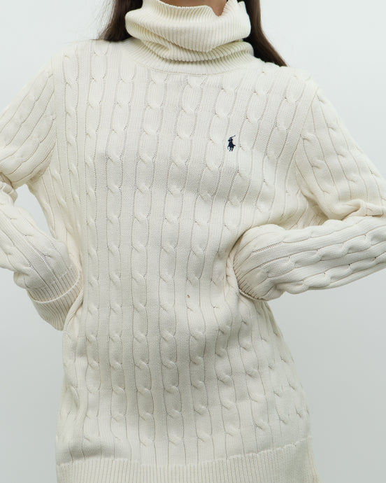 Vintage x RALPH LAUREN SPORT Cream Knit Turtleneck (XS-L)