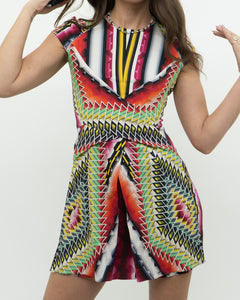 PETER PILOTTO x Silk Pattern Mini Dress (XS)