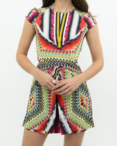 PETER PILOTTO x Silk Pattern Mini Dress (XS)