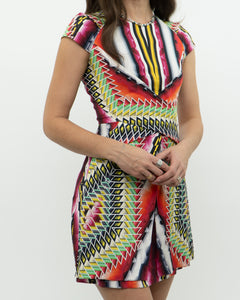 PETER PILOTTO x Silk Pattern Mini Dress (XS)