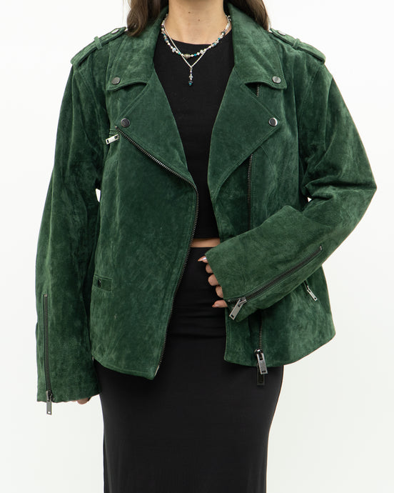 REBEL WILSON x Forest Green Genuine Suede Jacket (XS-XL)