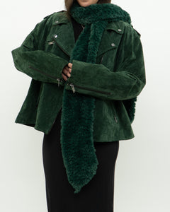 Vintage x Forest Green Fuzzy Soft Scarf