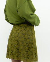 Load image into Gallery viewer, Vintage x Green Floral Lace Skirt (S, M)