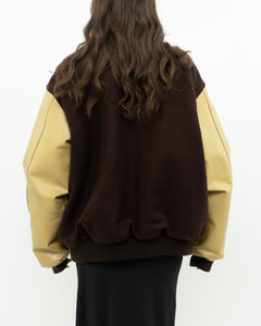 Vintage x Brown Felt & Leather Varsity Jacket (M-XL)