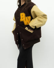 Load image into Gallery viewer, Vintage x Brown Felt &amp; Leather Varsity Jacket (M-XL)