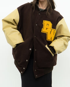 Vintage x Brown Felt & Leather Varsity Jacket (M-XL)