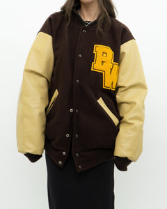 Vintage x Brown Felt & Leather Varsity Jacket (M-XL)