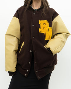 Vintage x Brown Felt & Leather Varsity Jacket (M-XL)