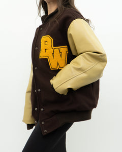 Vintage x Brown Felt & Leather Varsity Jacket (M-XL)