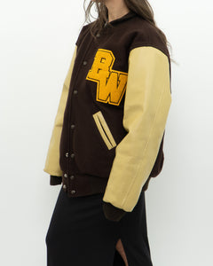 Vintage x Brown Felt & Leather Varsity Jacket (M-XL)