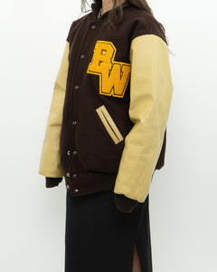 Vintage x Brown Felt & Leather Varsity Jacket (M-XL)