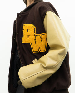 Vintage x Brown Felt & Leather Varsity Jacket (M-XL)