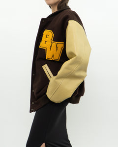 Vintage x Brown Felt & Leather Varsity Jacket (M-XL)