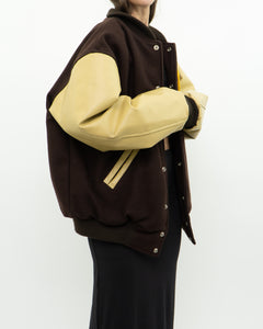 Vintage x Brown Felt & Leather Varsity Jacket (M-XL)