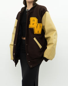 Vintage x Brown Felt & Leather Varsity Jacket (M-XL)