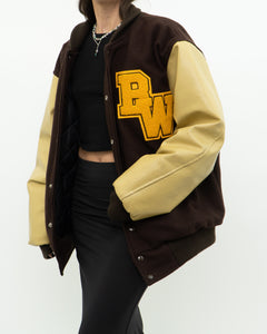 Vintage x Brown Felt & Leather Varsity Jacket (M-XL)