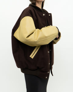 Vintage x Brown Felt & Leather Varsity Jacket (M-XL)