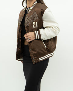 Vintage x SOUTHPOLE Brown Satin Varsity Jacket (XS-M)