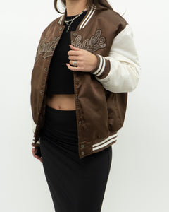 Vintage x SOUTHPOLE Brown Satin Varsity Jacket (XS-M)