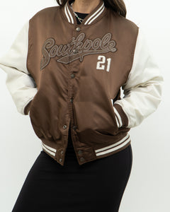 Vintage x SOUTHPOLE Brown Satin Varsity Jacket (XS-M)