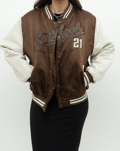 Vintage x SOUTHPOLE Brown Satin Varsity Jacket (XS-M)