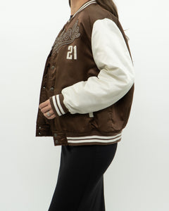 Vintage x SOUTHPOLE Brown Satin Varsity Jacket (XS-M)