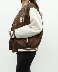 Vintage x SOUTHPOLE Brown Satin Varsity Jacket (XS-M)