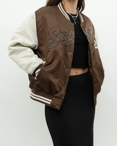 Vintage x SOUTHPOLE Brown Satin Varsity Jacket (XS-M)