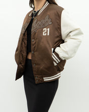 Load image into Gallery viewer, Vintage x SOUTHPOLE Brown Satin Varsity Jacket (XS-M)