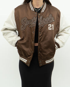 Vintage x SOUTHPOLE Brown Satin Varsity Jacket (XS-M)