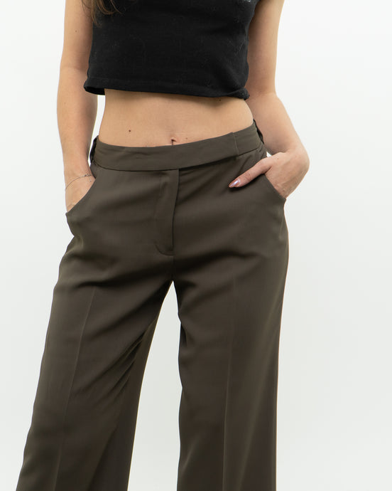 Vintage x Olive Green Cropped Dress Pant (S)