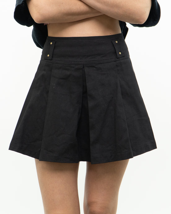 Vintage x Black Pleated Mini Skirt (M, L)