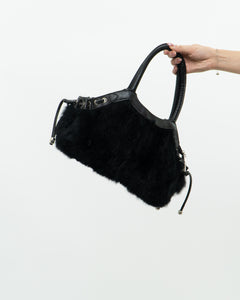 Vintage x Black Fur Purse