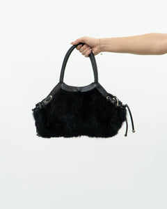 Vintage x Black Fur Purse