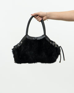 Vintage x Black Fur Purse