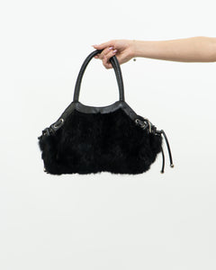 Vintage x Black Fur Purse